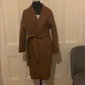 Nano universe Japan wool blend  wrap coat (new)
